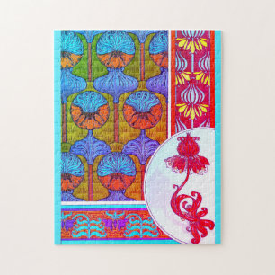 Art nouveau floral  flower verneuil legpuzzel