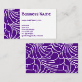 Art Nouveau Floral Flowers Chic Paars Pattern Visitekaartje (Voorkant / Achterkant)