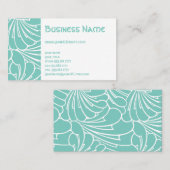 Art Nouveau Floral Flowers Chic Turquoise Pattern Visitekaartje (Voorkant / Achterkant)