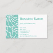 Art Nouveau Floral Flowers Chic Turquoise Pattern Visitekaartje (Voorkant)