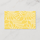Art Nouveau Floral Flowers Lemon Yellow Pattern Visitekaartje (Achterkant)