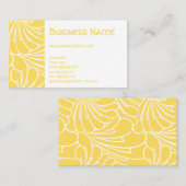 Art Nouveau Floral Flowers Lemon Yellow Pattern Visitekaartje (Voorkant / Achterkant)