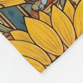 Art Nouveau Floral Garden – Sunflowers, Bee Fleece Deken (Hoek)