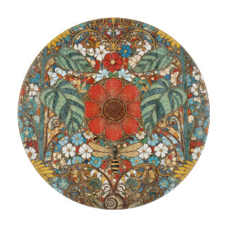 Art Nouveau Floral Garden – Sunflowers, Bee Snijplank