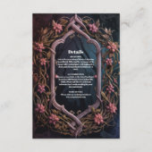 Art Nouveau Floral Gothic Halloween Huwelijk Informatiekaartje (Voorkant)