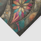 Art Nouveau Floral Goud Blauwgroen Decoupage Tissuepapier (Detail)