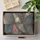 Art Nouveau Floral Goud Blauwgroen Decoupage Tissuepapier (Geschenk)