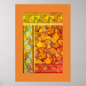 Art nouveau floral gourd elegant herfst  poster (Voorkant)