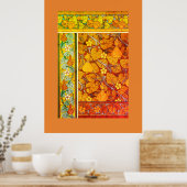 Art nouveau floral gourd elegant herfst  poster (Keuken)