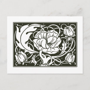 Art Nouveau Floral Illustration Briefkaart