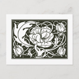 Art Nouveau Floral Illustration Briefkaart