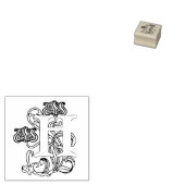 Art Nouveau Floral Initiaal H Rubberstempel (Gestempeld)