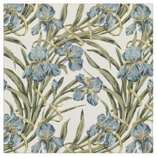  Art Nouveau Floral Iris patroon Stof