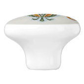 Art Nouveau Floral Keramische Knop (Zijkant)