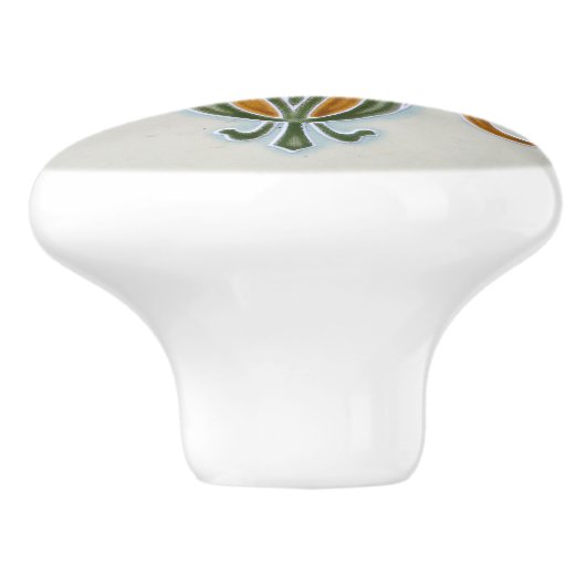 Art Nouveau Floral Keramische Knop (Zijkant)