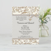 Art Nouveau Floral Leaf Swirl Juweel Gouden Look Kaart (Staand voorkant)