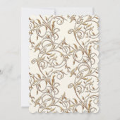 Art Nouveau Floral Leaf Swirl Juweel Gouden Look Kaart (Achterkant)