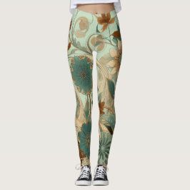 Art Nouveau Floral-Leggings Leggings