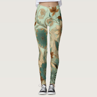 Art Nouveau Floral-Leggings Leggings