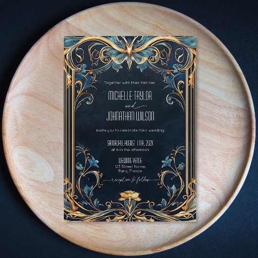  Art Nouveau Floral Lijst Alfonse Mucha Kaart