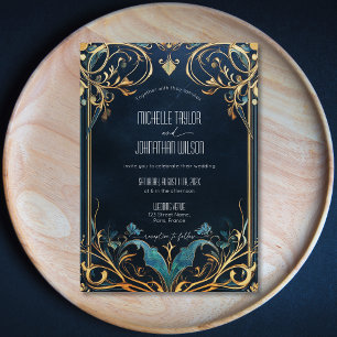 Art Nouveau Floral Lijst Alfonse Mucha Kaart