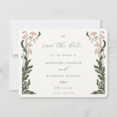 Art Nouveau Floral Lijst Foto Save The Date (Voorkant)