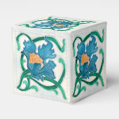 Art Nouveau Floral Majolica Faux Relief Bedankdoosjes (Voorkant Zijde)