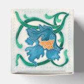 Art Nouveau Floral Majolica Faux Relief Bedankdoosjes (Bovenkant)
