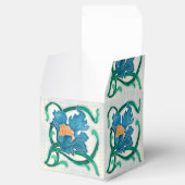 Art Nouveau Floral Majolica Faux Relief Bedankdoosjes (Geopend)