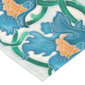 Art Nouveau Floral Majolica Faux Relief Patroon Korte Tafelloper (Hoek)