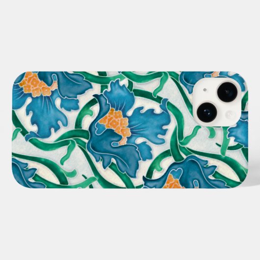 Art Nouveau Floral Majolica Pattern Case-Mate iPhone Case (Achterkant (horizontaal))