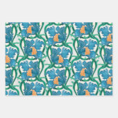 Art Nouveau Floral Majolica Pattern Inpakpapier Vel (Voorkant 3)