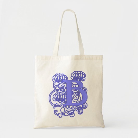 Art Nouveau Floral monogram B Tote Bag (Voorkant)
