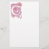Art Nouveau Floral Monogram C Briefpapier (Voorkant)