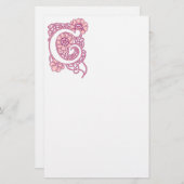 Art Nouveau Floral Monogram C Briefpapier (Voorkant / Achterkant)