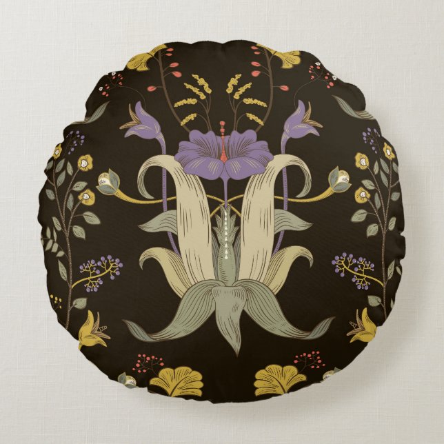 Art Nouveau Floral:  motief Rond Kussen (Voorkant)
