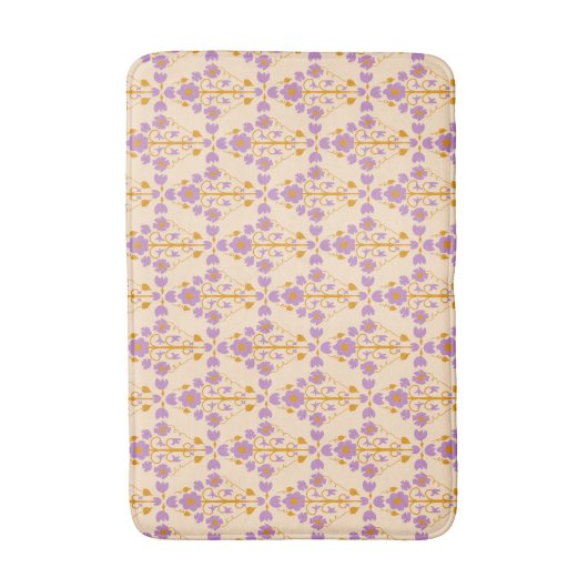 Art Nouveau Floral Pastel Paarse Crème Badmat (Voorkant Verticaal)