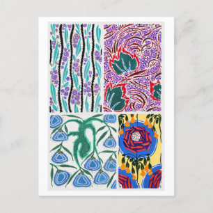  Art Nouveau Floral Pattern Illustration Briefkaart
