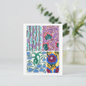  Art Nouveau Floral Pattern Illustration Briefkaart (Staand voorkant)