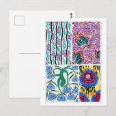  Art Nouveau Floral Pattern Illustration Briefkaart (Voorkant / Achterkant)