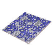 Art Nouveau Floral Pattern, Indigo and White, Tegeltje (Zijkant)