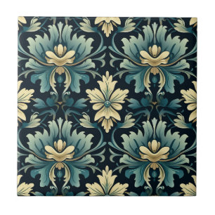 Art Nouveau Floral Pattern Tegeltje