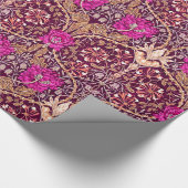 Art Nouveau Floral, Plum, Beige en Deep Paars Cadeaupapier (Hoek)