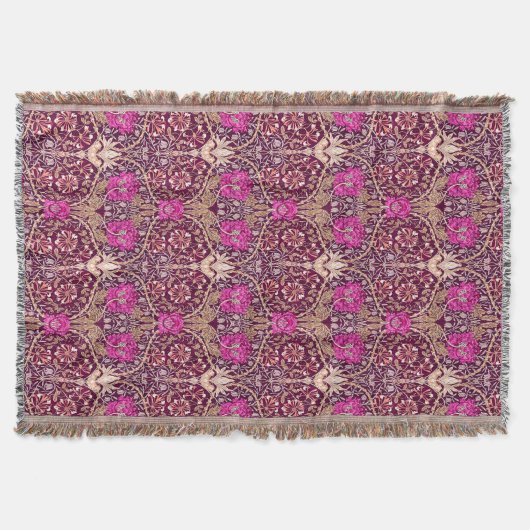Art Nouveau Floral, Plum, Beige en Deep Paars Deken (Voorkant)