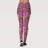 Art Nouveau Floral, Plum, Beige en Deep Paars Leggings (Achterkant)