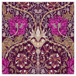 Art Nouveau Floral, Plum, Beige en Deep Paars Stof