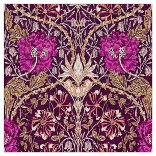 Art Nouveau Floral, Plum, Beige en Deep Paars Stof