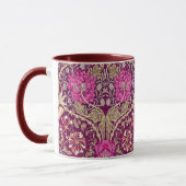 Art Nouveau Floral, Plum, Beige en Maroon Mok (Links)