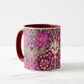 Art Nouveau Floral, Plum, Beige en Maroon Mok (Voorkant links)