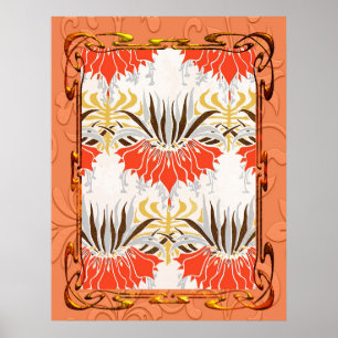 Art Nouveau Floral Poster